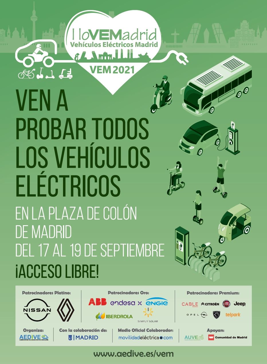 Feria del Vehículo Eléctrico de Madrid Del 17 al 19 de septiembre en la Plaza de Colón